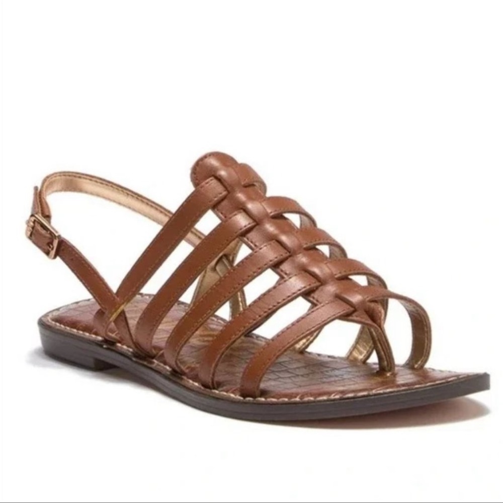 Sam Edelman Garland Brown Leather Gladiator Strappy Sandals Slingback Size 8